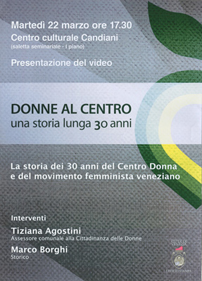 Locandina del Video Documentario "Donne al Centro"