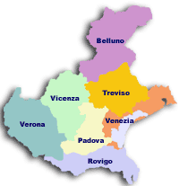 mappa delle province del veneto