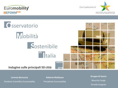 Copertina monografia - LA MOBILITA' SOSTENIBILE IN ITALIA: Indagine sulle principali 50 città - Edizione 2013